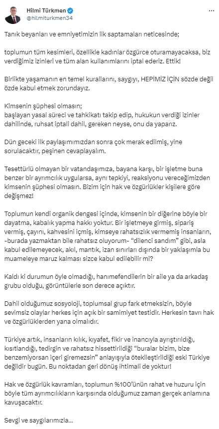 Üsküdar'da çarşaflı kadınları kovan işletmenin ruhsatı iptal edildi