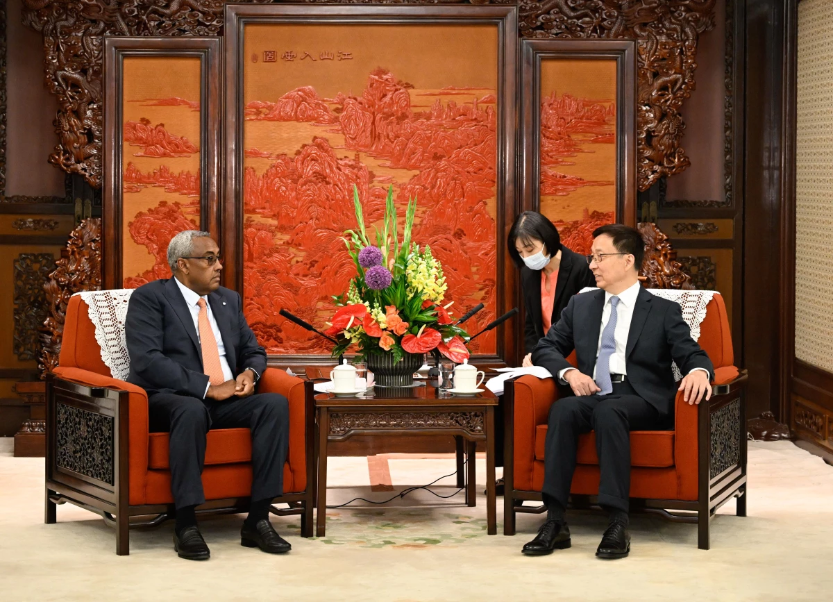 Çin Cumhurbaşkanı Yardımcısı, Etiyopya Başbakan Yardımcısı ile Görüştü