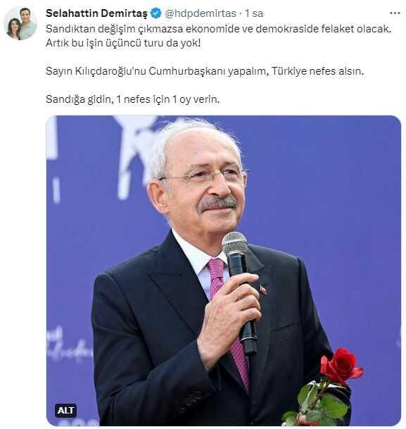 Demirtaş'tan, Özdağ'ın Kılıçdaroğlu'na verdiği destek sonrası ilk paylaşım Demirtaş'tan, Özdağ'ın Kılıçdaroğlu'na verdiği destek sonrası ilk paylaşım