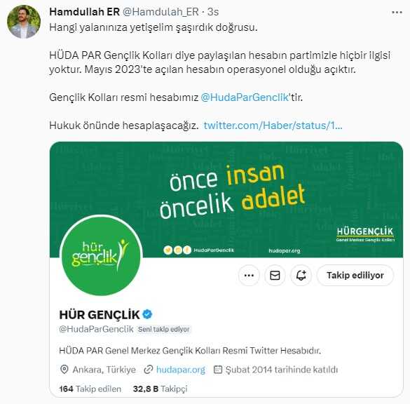 HÜDA PAR tarafından dövmeli genç kızın hedef alındığı iddiasına yalanlama: Hukuk önünde hesaplaşacağız HÜDA PAR tarafından dövmeli genç kızın hedef alındığı iddiasına yalanlama: Hukuk önünde hesaplaşacağız