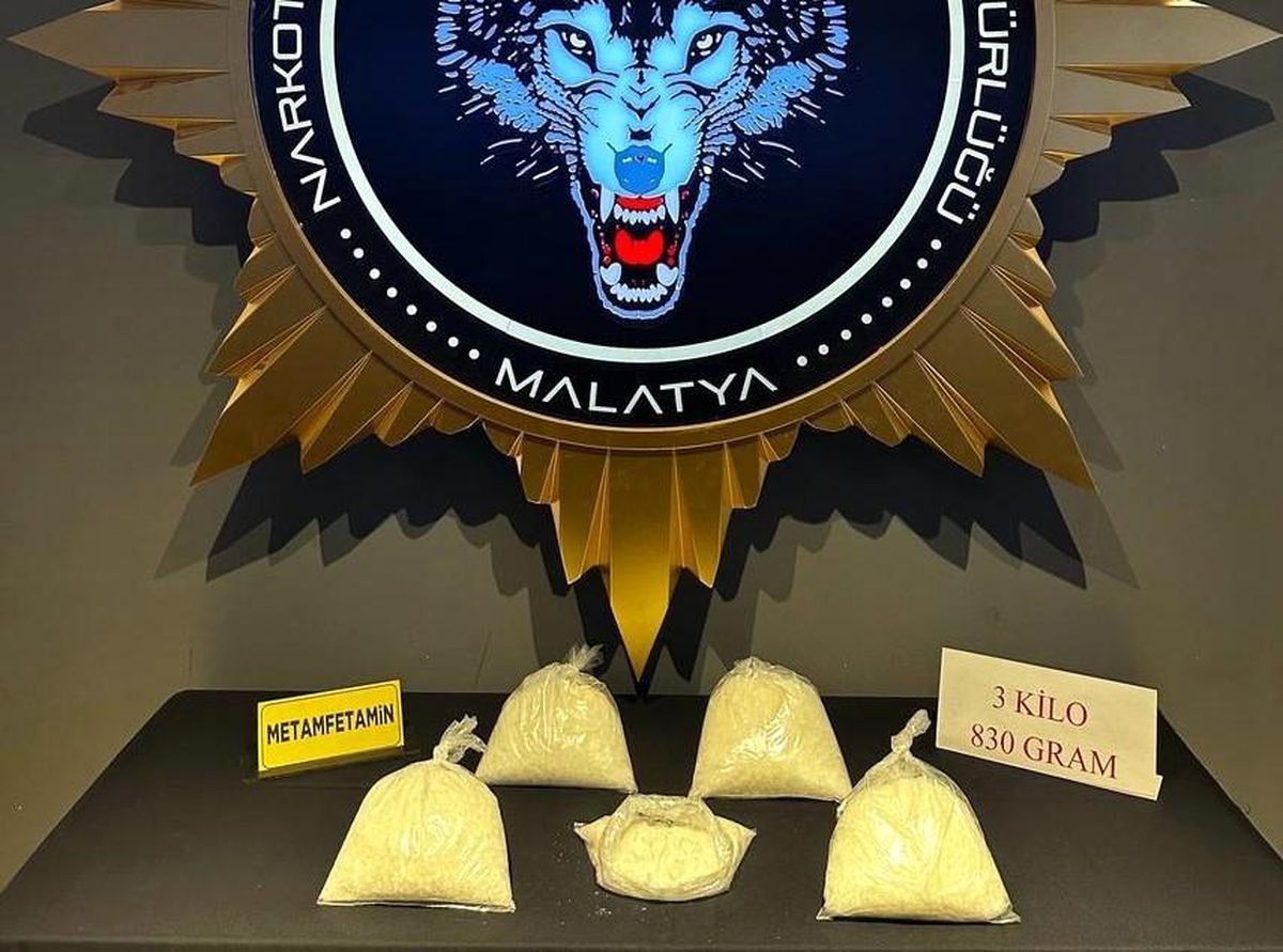 Malatya\'da 3 kilo 830 gr metamfetamin ele geçirildi