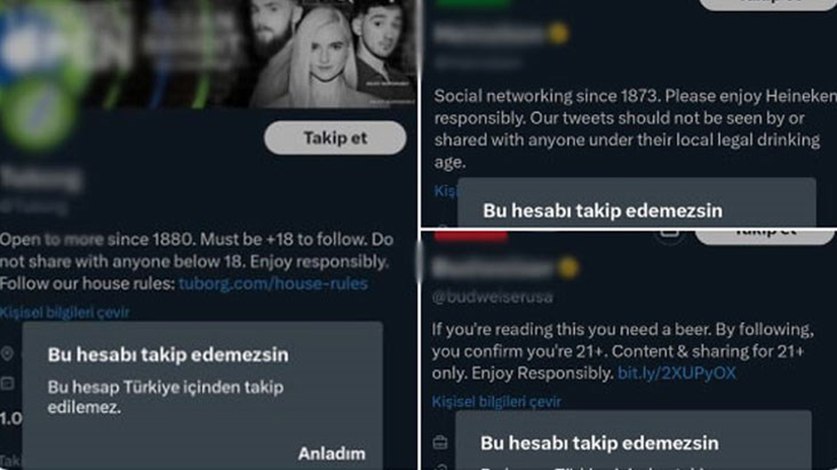 Alkollü içecek markalarına Twitter\'da takip engelinin güncel olduğu iddiası