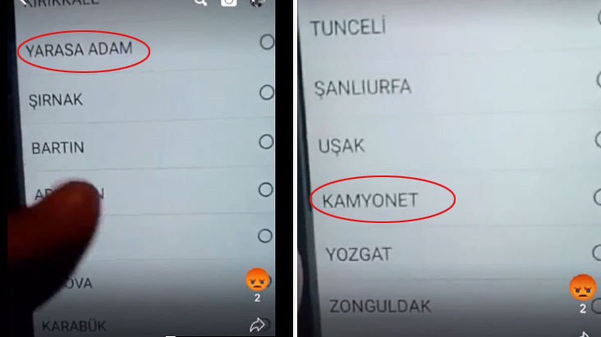 Anadolu Ajansı seçim sonuçları sayfasında illerin arasında "Kamyonet" ve "Yarasa Adam" yazdığı iddiası