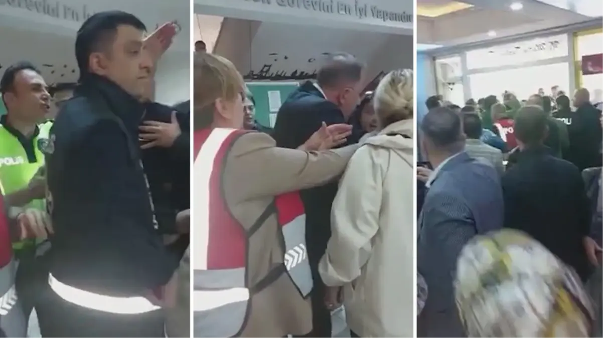 Beylikdüzü\'nde CHP\'li ve AK Partili okul görevlileri arasında rozet kavgası