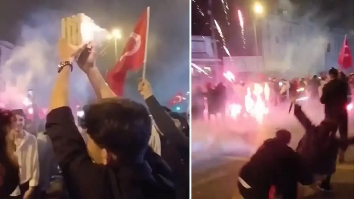 Seçim kutlamasında havai fişek kazası! Yere düşürünce ortalık karıştı