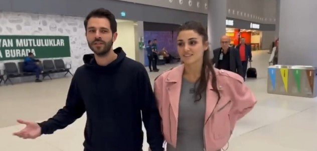 Hande Erçel, havalimanında muhabire tepki gösteren sevgilisi Hakan Sabancı'yı savundu