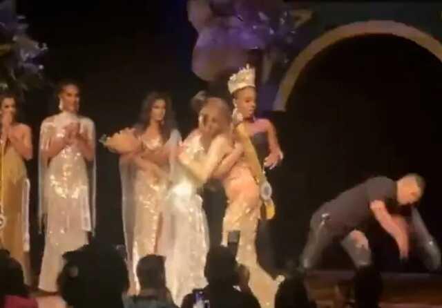 Brezilya'daki güzellik yarışmasında olay çıktı! Eşinin 2. olduğunu duyan adam, birincinin tacını yere fırlattı