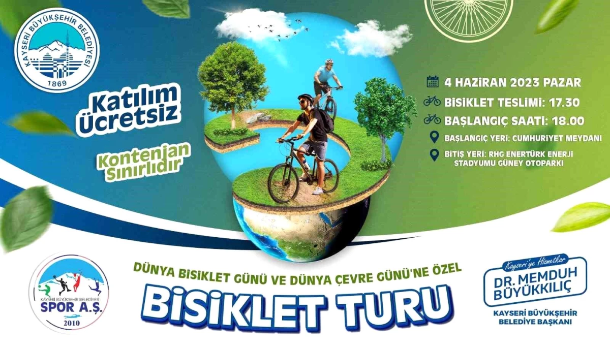 Kayseri\'de Dünya Bisiklet Günü ve Dünya Çevre Günü temalı bisiklet turu düzenlenecek