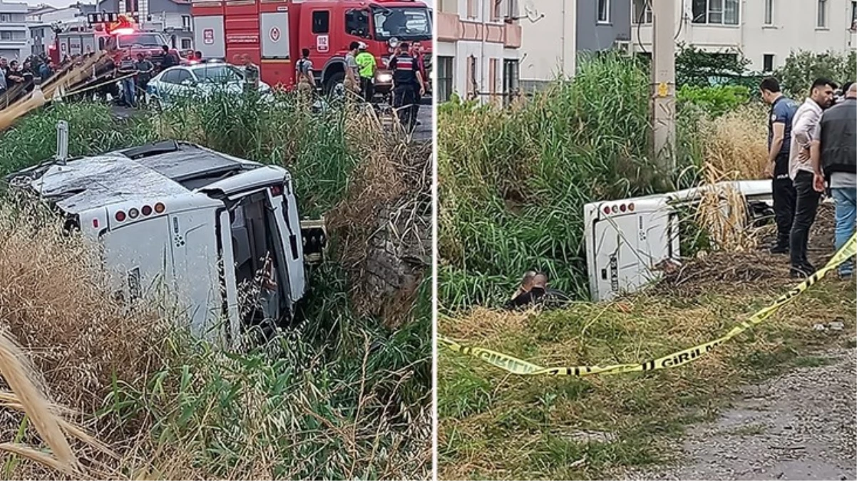 İzmir\'de cezaevi nakil aracı şarampole devrildi: 9\'u jandarma personeli 10 yaralı