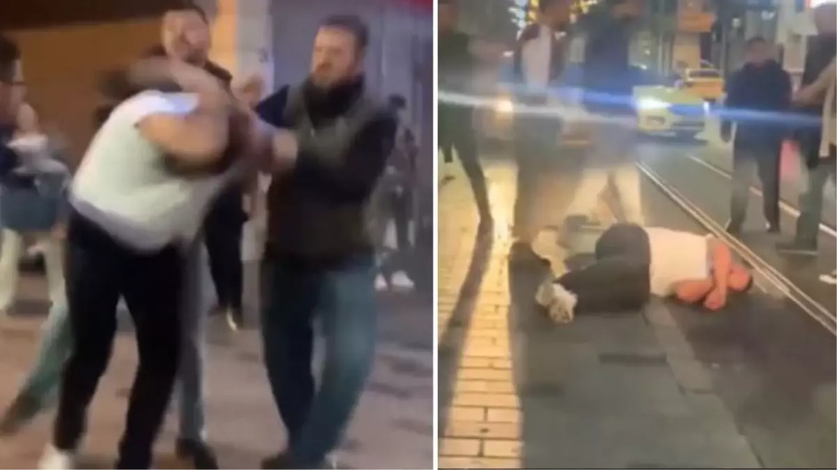 İstiklal Caddesi'nde feci dayak! Bayıltana kadar dövdüler