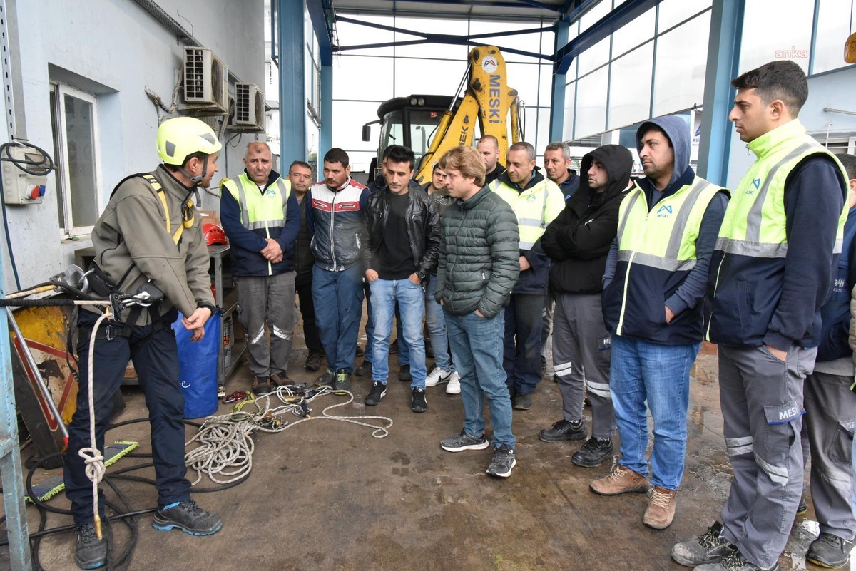 MESKİ\'den çalışanlarına yüksekte güvenli çalışma eğitimi