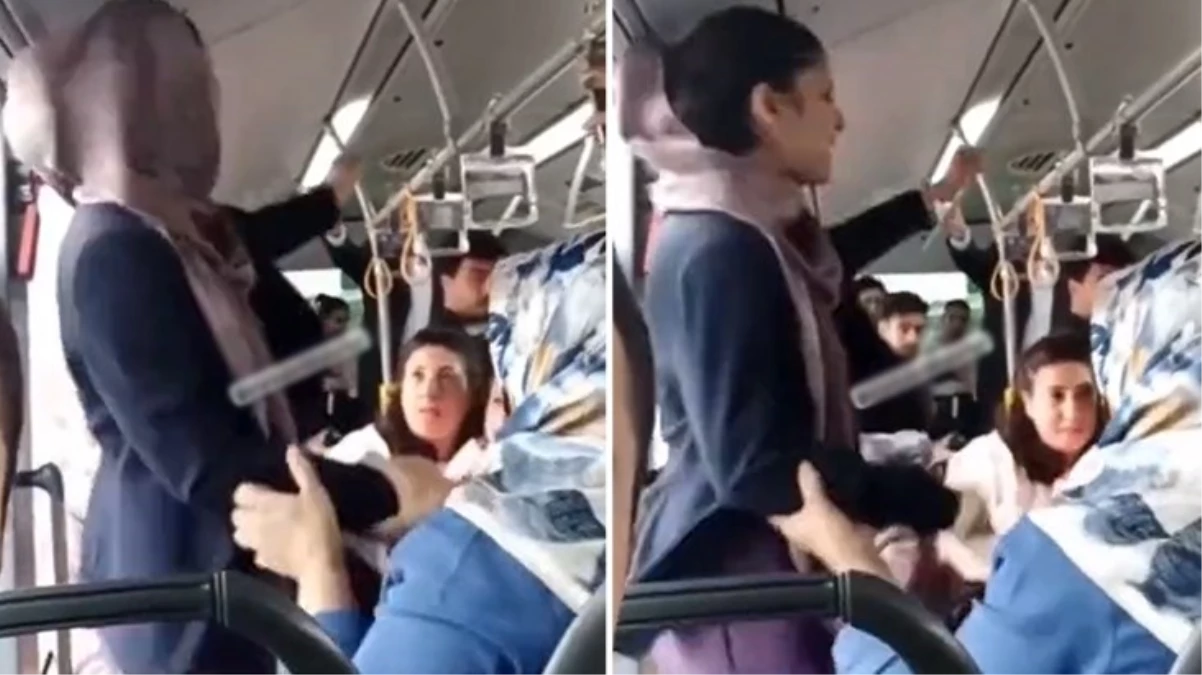 Metrobüste ilginç anlar! Yabancı uyruklu kadın birden ayağa kalkarak "Recep Tayyip Erdoğan" diye bağırmaya başladı