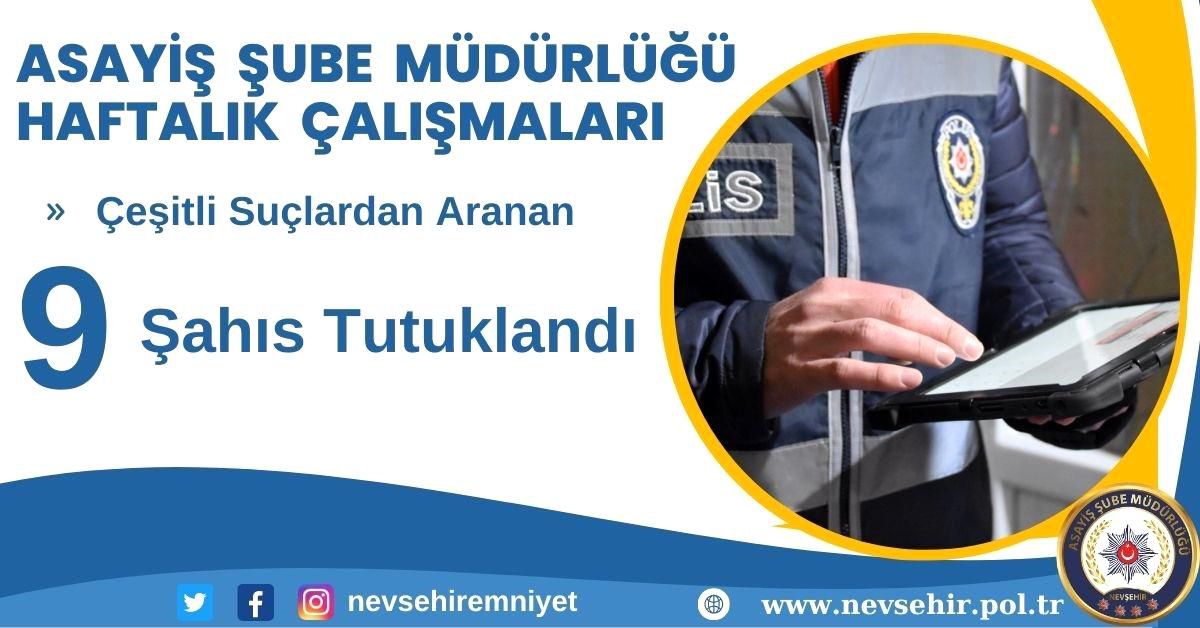 Nevşehir\'de 9 Şahıs Tutuklandı