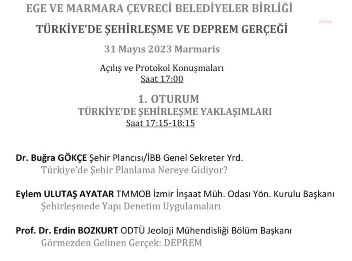 EMARÇEB, Türkiye\'de Şehirleşme ve Deprem Gerçeği Çalıştayı\'nı Marmaris\'te düzenleyecek
