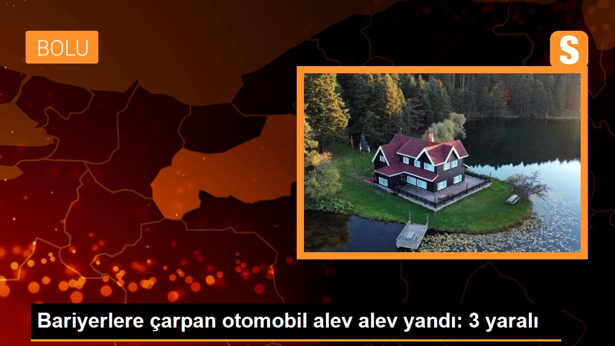 TEM Otoyolu\'nda Kaza: Bariyerlere Çarpan Otomobil Alev Aldı, 3 Yaralı