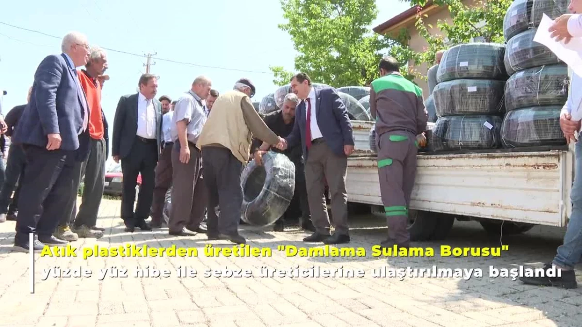 Ankara\'da atık plastiklerden üretilen damlama sulama boruları çiftçilere dağıtılıyor
