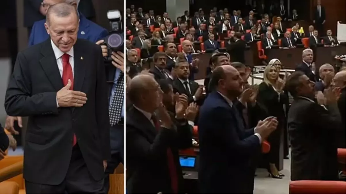Meclis açılışına damga vuran olay! CHP, İYİ Parti ve HDP grupları Erdoğan gelince ayağa kalkmadı