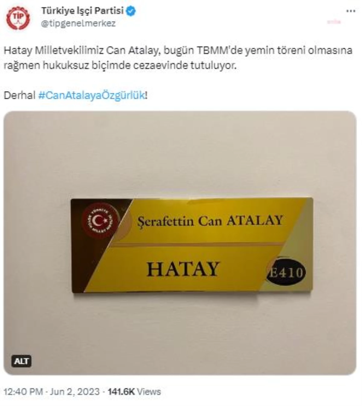 Hatay Milletvekili Can Atalay TBMM\'de Yemin Töreni Olmasına Rağmen Hukuksuz Biçimde Cezaevinde Tutuluyor