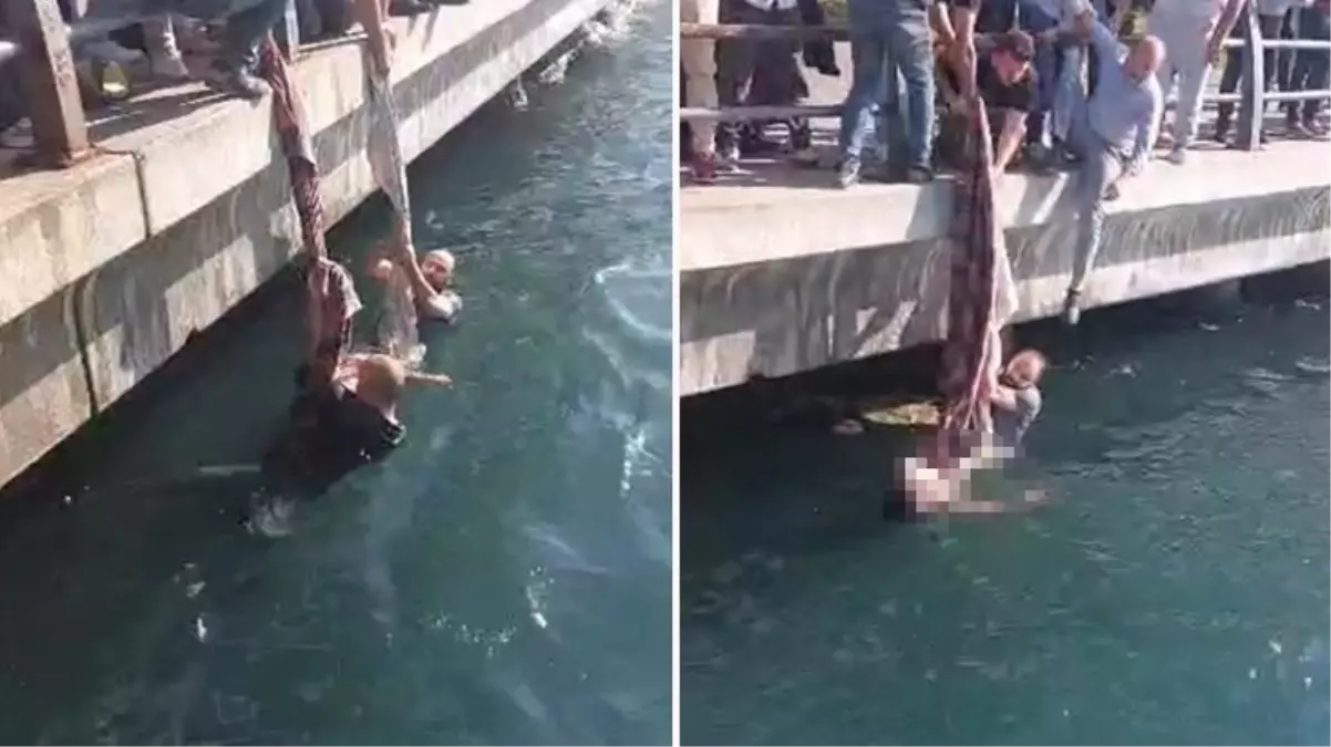 Üsküdar\'da denizde can pazarı: Piknik örtüsü ile kurtarmaya çalıştılar