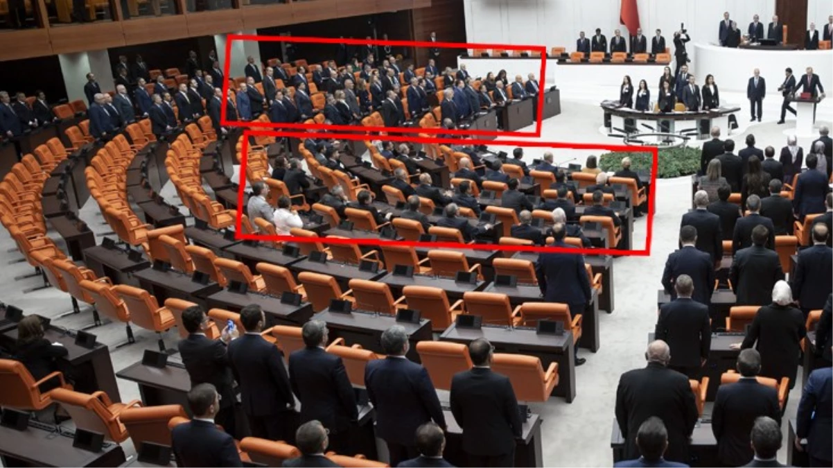 Cumhurbaşkanı Erdoğan\'ın yemin töreninde dikkat çeken görüntü! Muhalefet kanadından yalnızca İYİ Partili vekiller ayağa kalktı