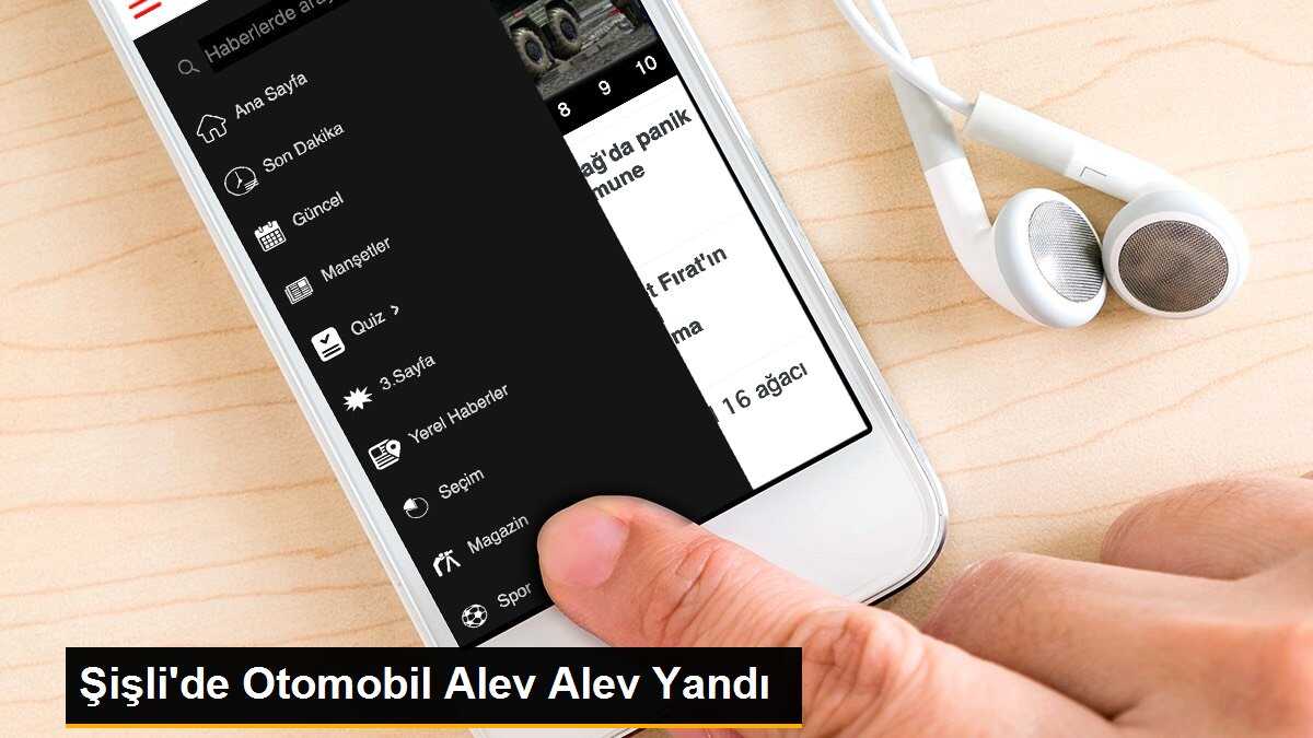 Şişli\'de Otomobil Alev Alev Yandı
