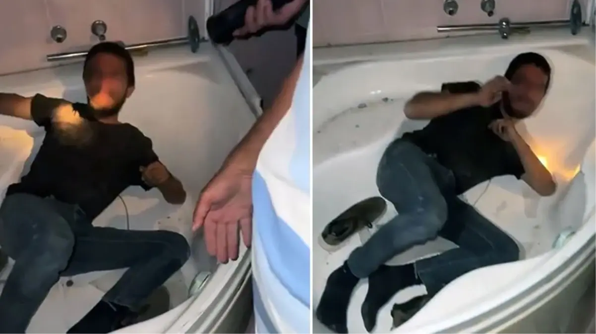 Depremde hasar gören binaya giren hırsızlık şüphelisi, banyoda saklanırken yakalandı