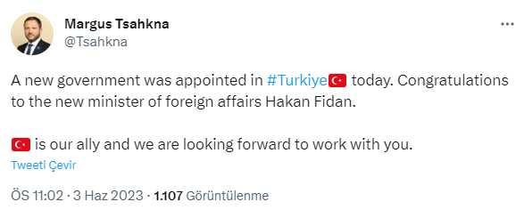 Yeni Kabine'de Dışişleri Bakanlığı görevini üstlenen Hakan Fidan'a dünyadan tebrik mesajları