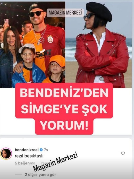 Bendeniz'den Beşiktaşlı Simge Sağın'ın Galatasaray'ın şampiyon kutlamasına katılmasına tepki: Rezil Beşiktaşlı
