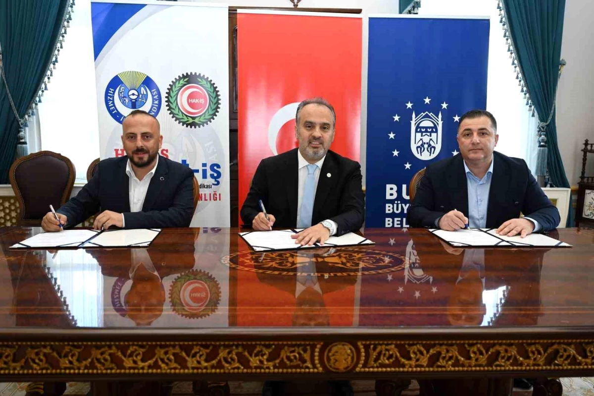 Bursa Büyükşehir Belediyesi ve BUSKİ\'de Çalışan 444 İşçiyi İlgilendiren Toplu İş Sözleşmesi İmzalandı