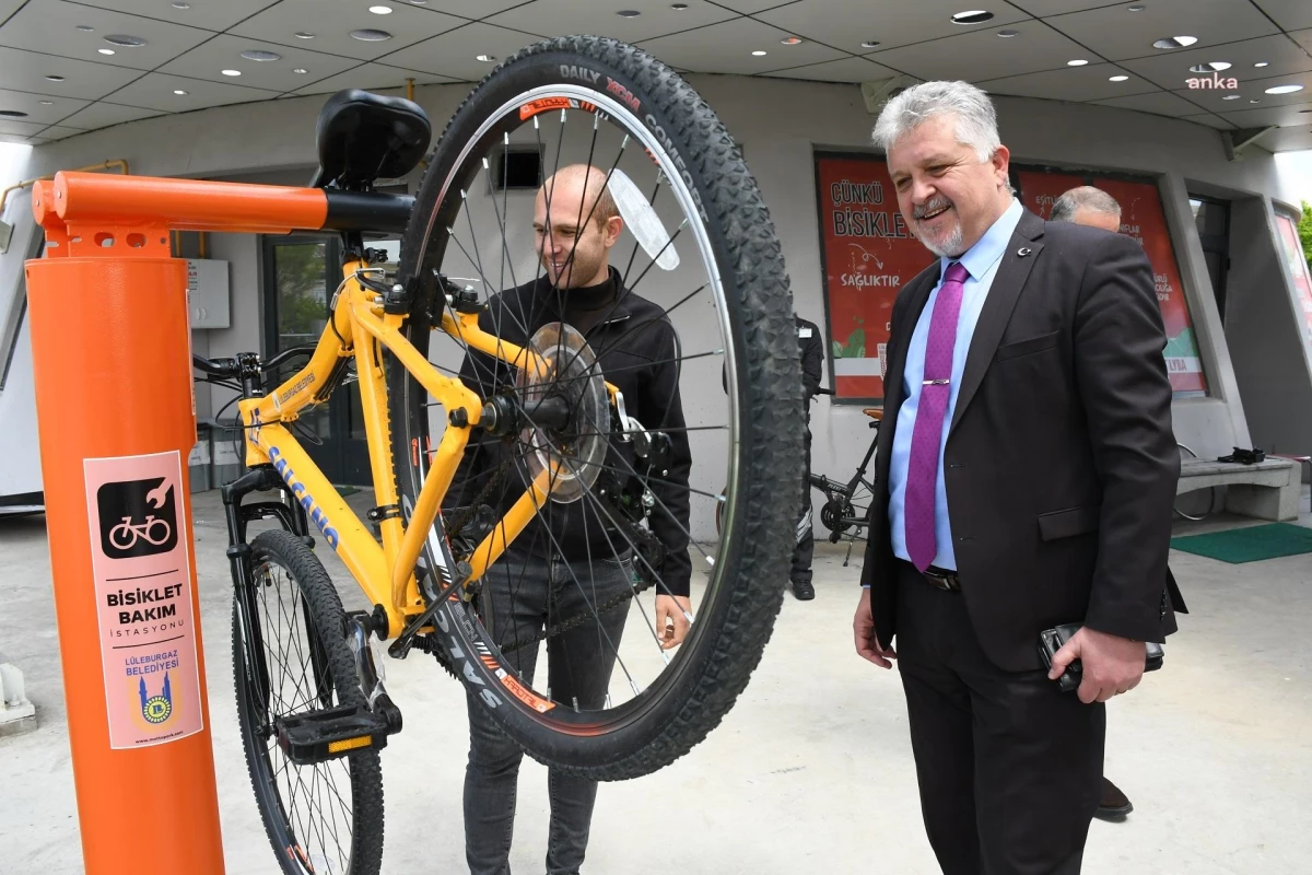 Lüleburgaz Belediyesi, Bisiklet Bakım İstasyonunu Hizmete Açtı
