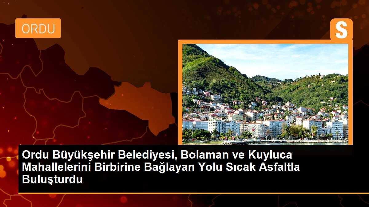Ordu Büyükşehir Belediyesi, Bolaman ve Kuyluca Mahallelerini Birbirine Bağlayan Yolu Sıcak Asfaltla Buluşturdu