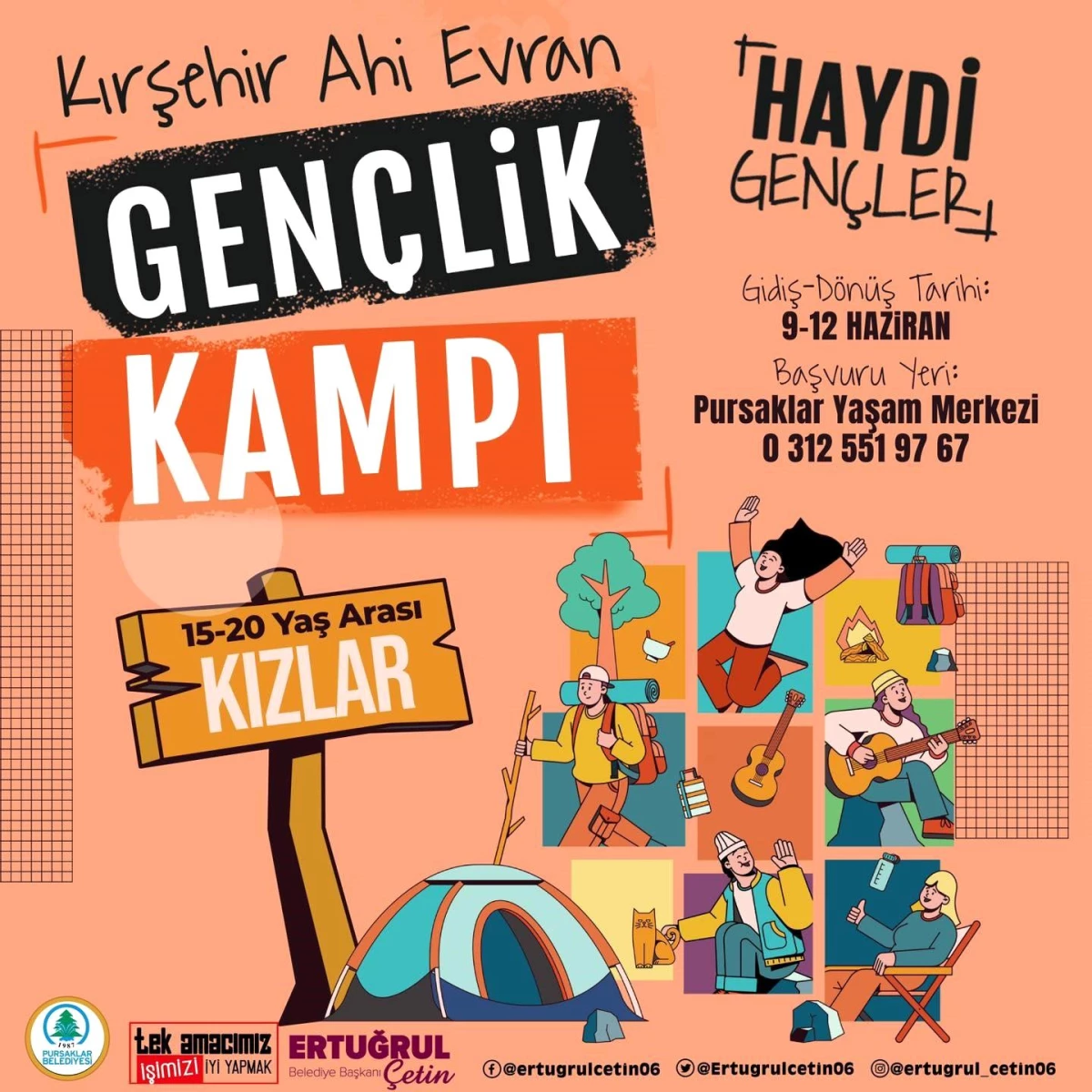 Pursaklar Belediyesi Genç Kızları Kırşehir Ahi Evran Gençlik Kampına Gönderecek