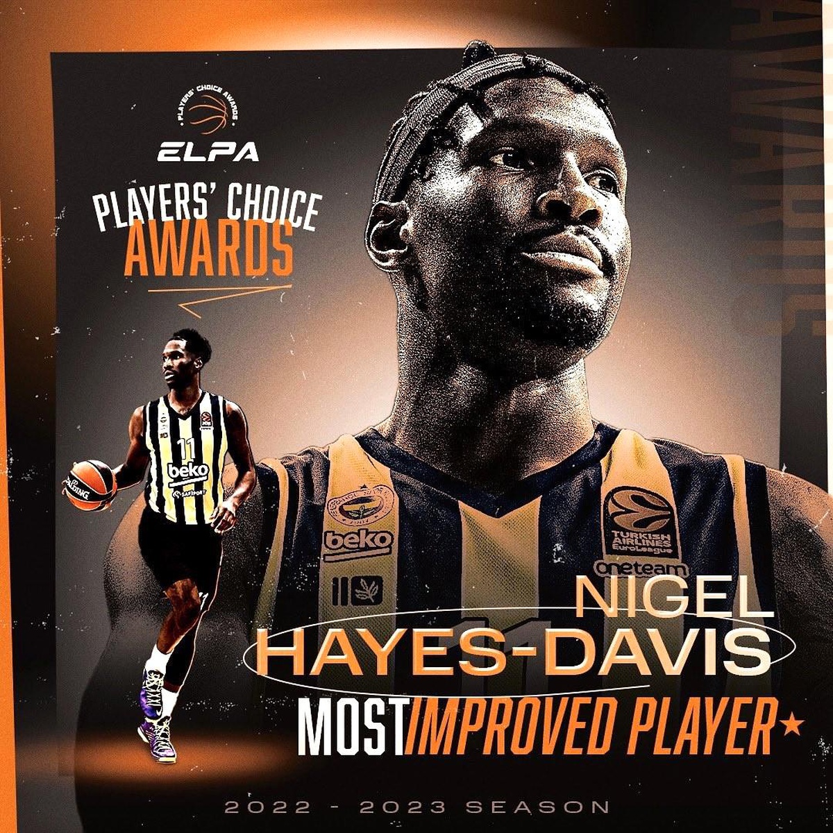 Fenerbahçe Beko\'nun Nigel Hayes-Davis\'i Euroleague\'de \'Sezonun En Çok Gelişim Gösteren Oyuncusu\'