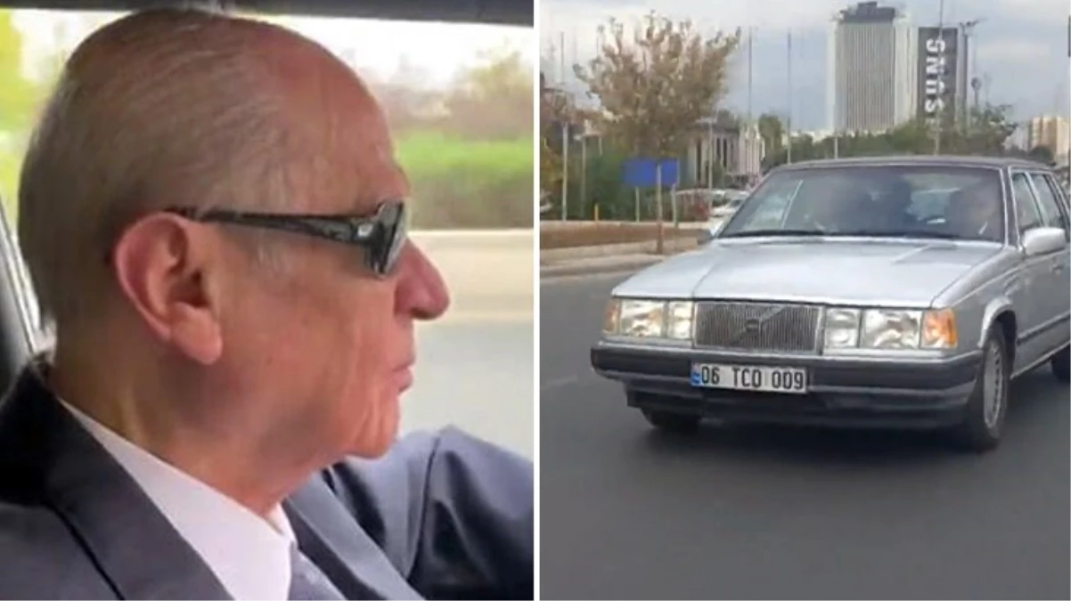 MHP Genel Başkanı Devlet Bahçeli tutkunu olduğu klasik otomobiliyle Ankara caddelerinde gezdi