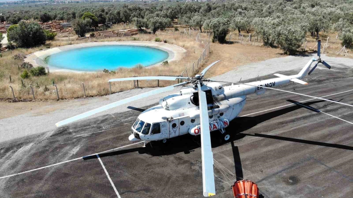 Edremit\'te Yangın Söndürme Helikopteri Konuşlandırıldı
