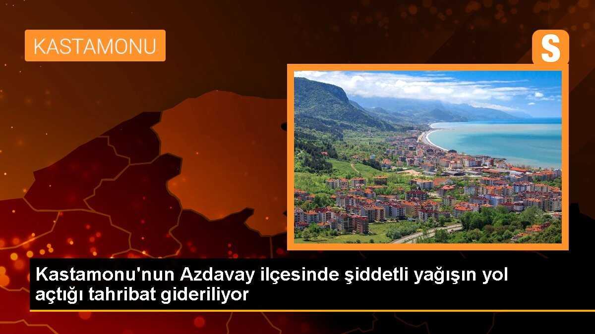 Azdavay\'da şiddetli yağışların ardından temizlik çalışmaları yoğunlaştı