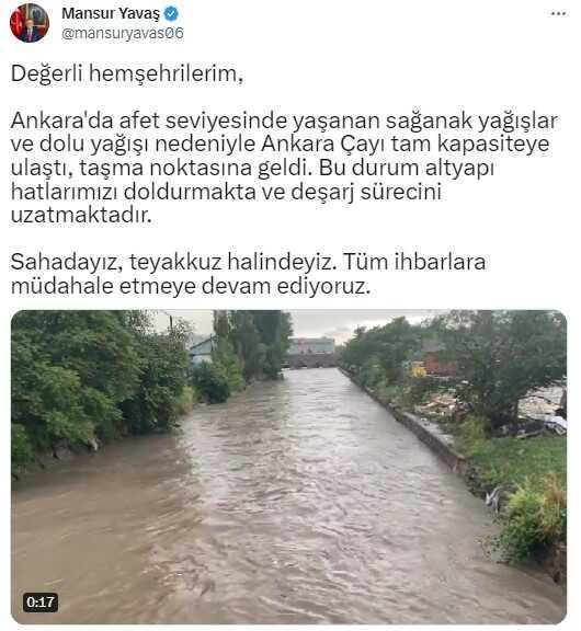 ANKARA'DA SAĞANAK NEDENİYLE METRO ŞELALEYE DÖNDÜ