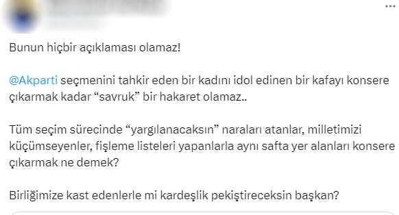 Melek Mosso'ya sahnede sarılıp şarkı söyleyen AK Partili Belediye Başkanına kendi cenahından büyük tepki var