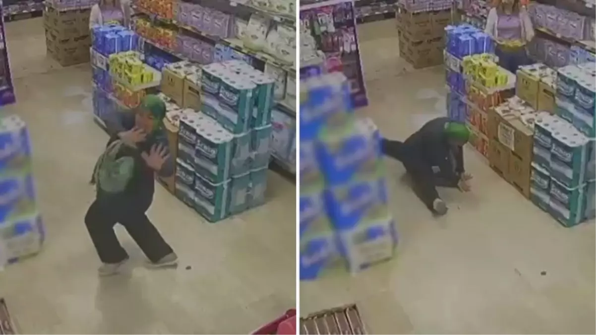 Markette sevdiği müziği duyan yaşlı kadından dans şov!