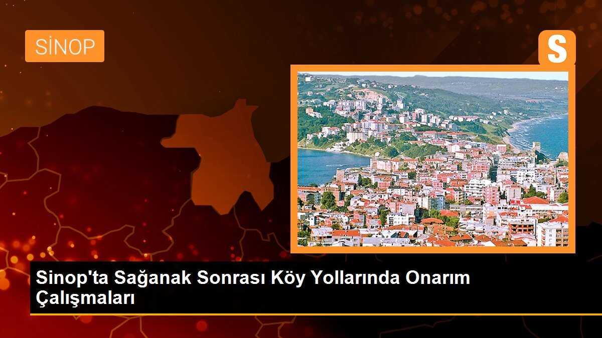 Sinop\'ta sağanak sonrası zarar gören köy yolları onarılıyor