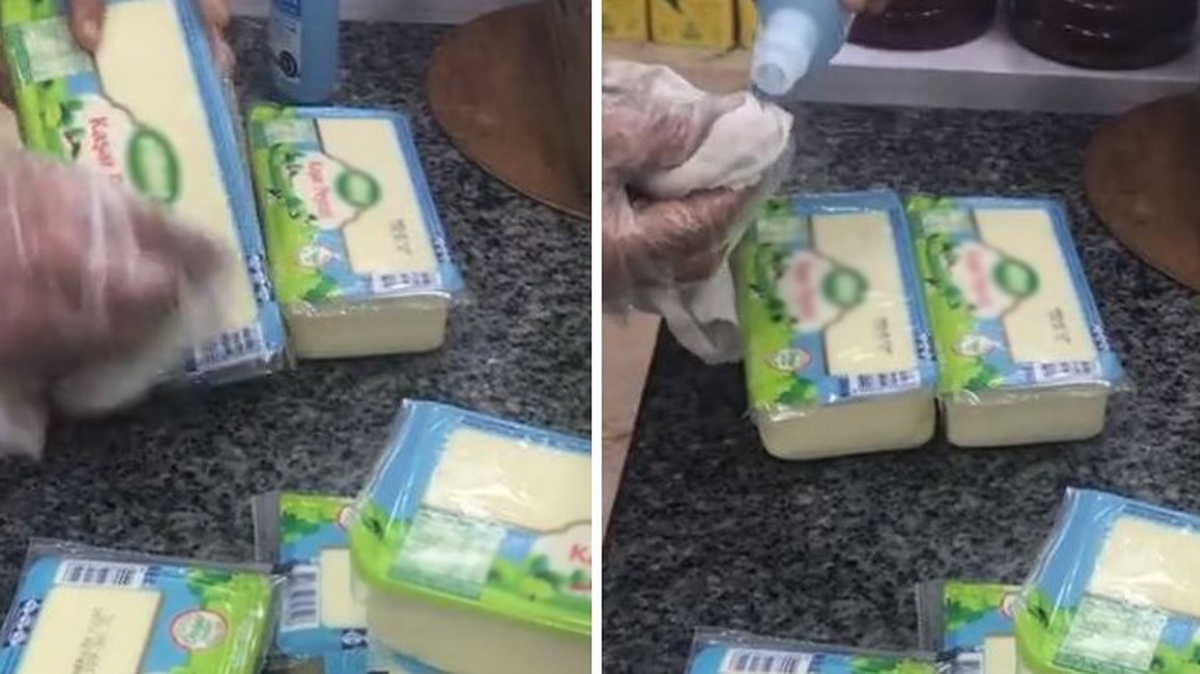 Market çalışanı \'Önerilen fiyat\' yazılarını işte böyle sildi