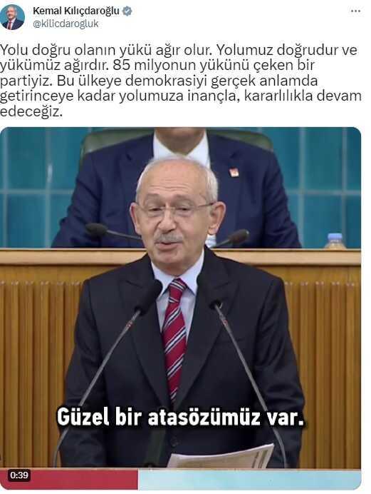 İstifa etmesi istenen Kılıçdaroğlu'ndan yola devam mesajı: İnançla, kararlılıkla devam edeceğiz