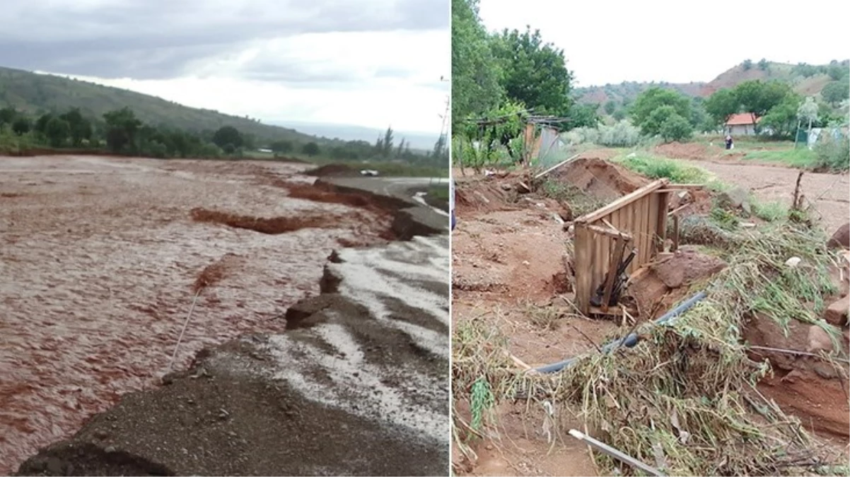 Kırıkkale\'de sel felaketi: Yollar çöktü, tarım arazileri zarar gördü