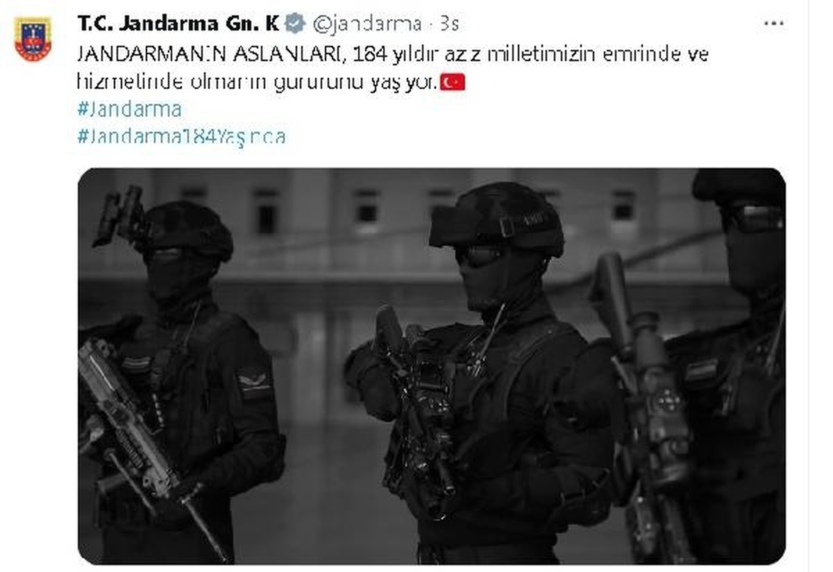 Jandarma Genel Komutanlığı, 184. kuruluş yıl dönümü için özel bir video paylaştı