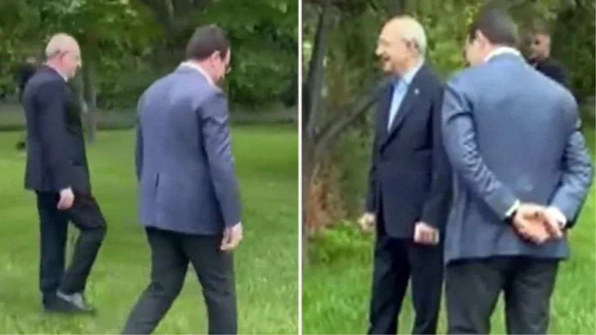 Kılıçdaroğlu ve İmamoğlu\'nun bahçede gezintisi görüntülendi