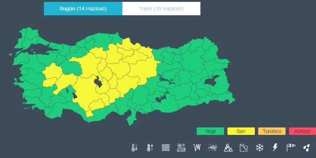 Meteoroloji'den 20 kent için 'sarı' kodlu uyarı