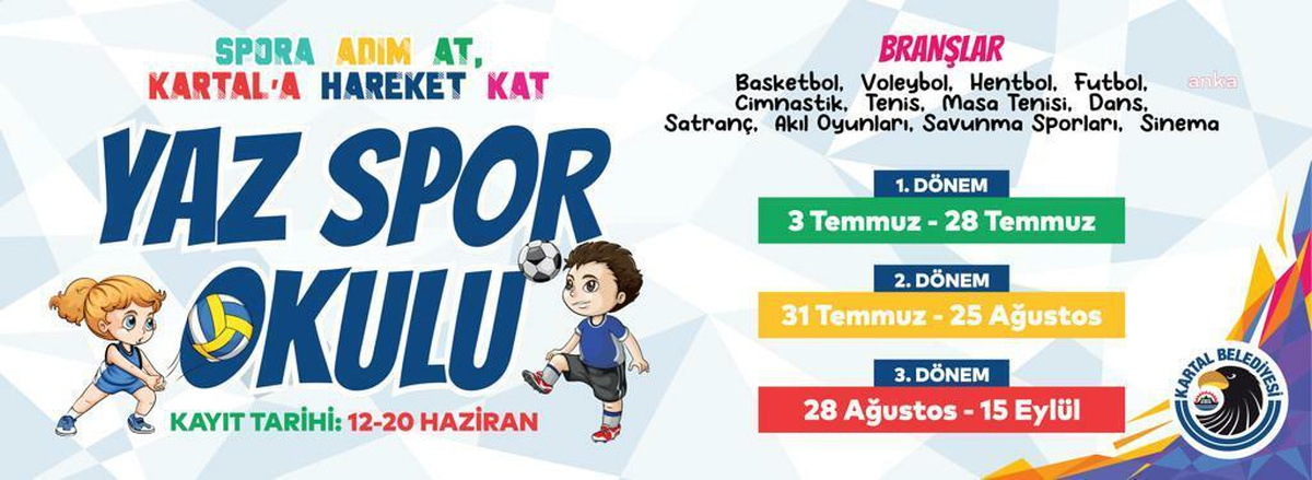 Kartal Belediyesi Ücretsiz Yaz Spor Eğitimleri Başlıyor