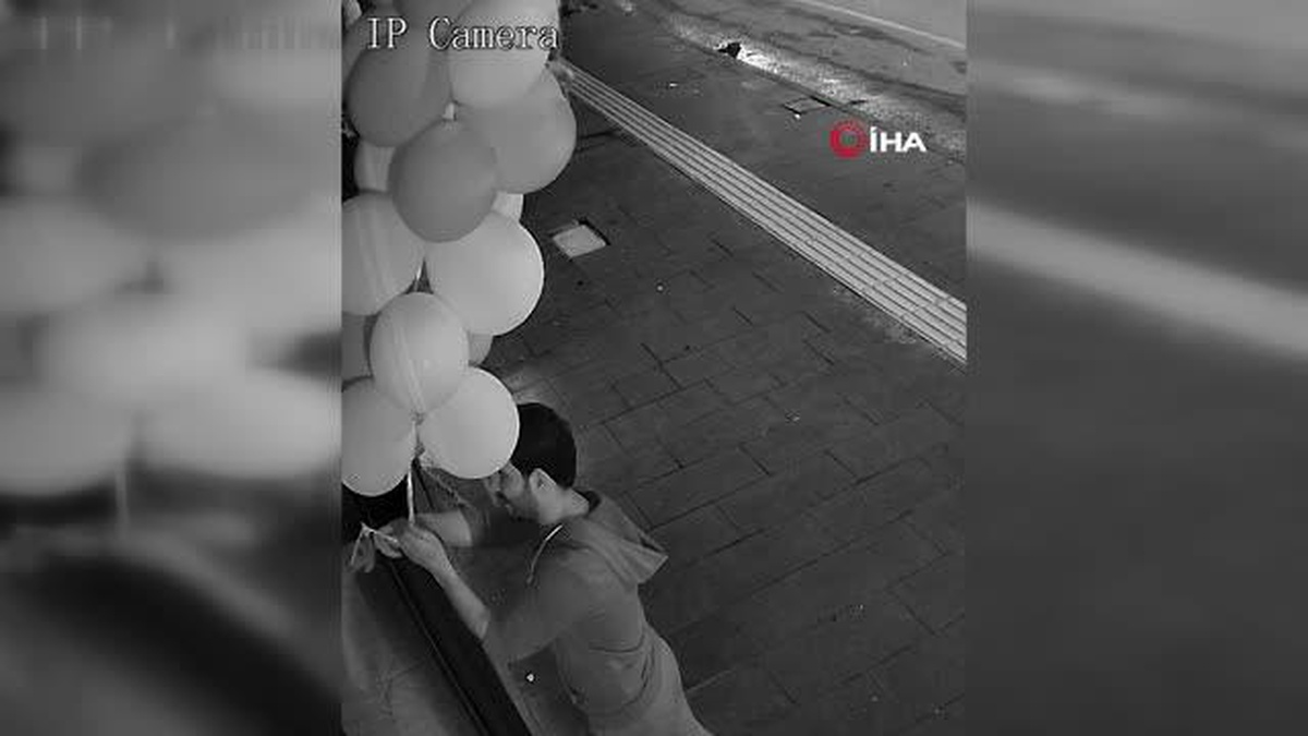 Niğde\'de Balon Çalan Hırsız Kamerada