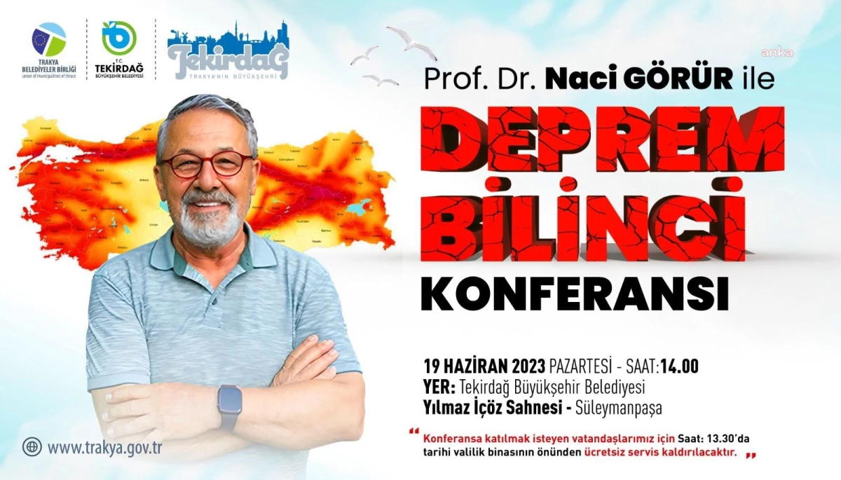 Prof. Dr. Naci Görür, Tekirdağ\'da Deprem Bilinci Konferansı Düzenleyecek