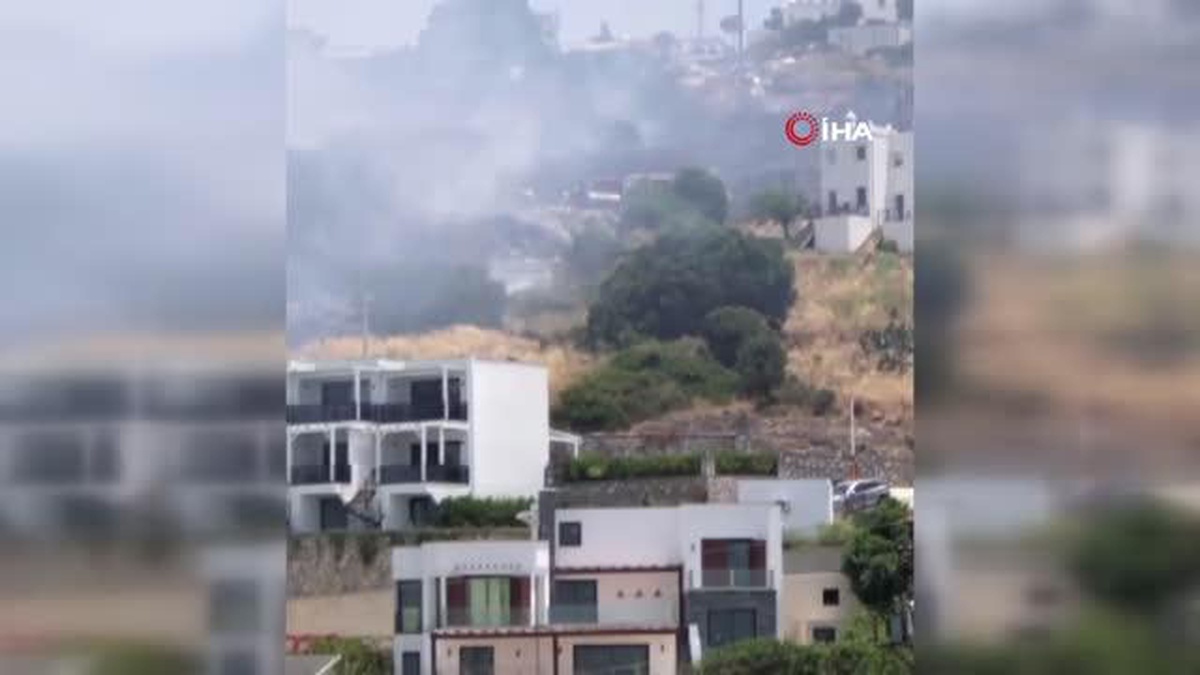 Bodrum\'da Nefes helikopteri ile yangın müdahalesi